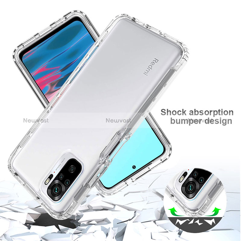 Ultra-thin Transparent Gel Gradient Soft Matte Finish Front and Back Case 360 Degrees Cover for Xiaomi Redmi Note 10 4G