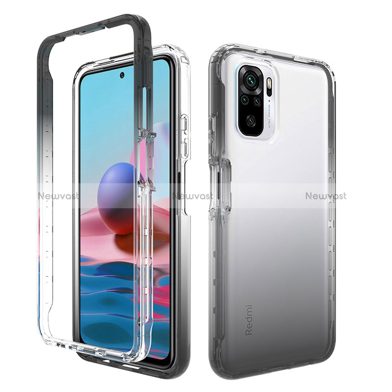 Ultra-thin Transparent Gel Gradient Soft Matte Finish Front and Back Case 360 Degrees Cover for Xiaomi Redmi Note 10S 4G