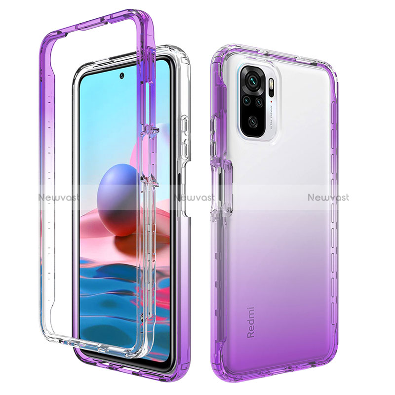 Ultra-thin Transparent Gel Gradient Soft Matte Finish Front and Back Case 360 Degrees Cover for Xiaomi Redmi Note 10S 4G