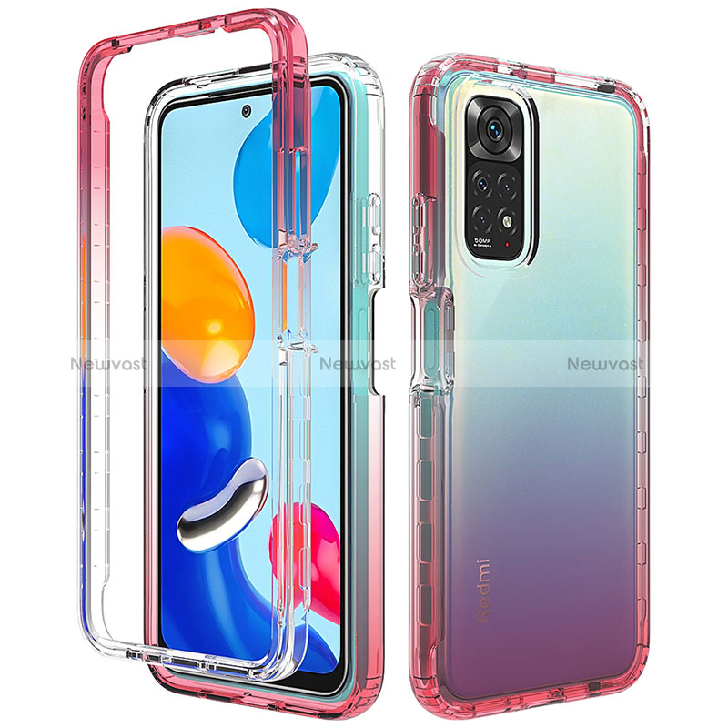 Ultra-thin Transparent Gel Gradient Soft Matte Finish Front and Back Case 360 Degrees Cover for Xiaomi Redmi Note 11 Pro 4G