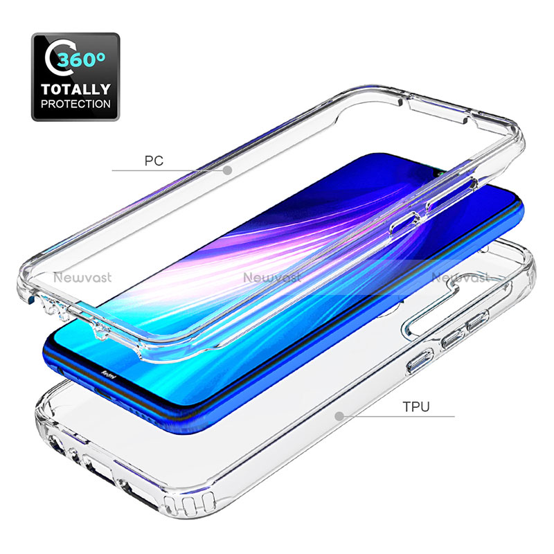 Ultra-thin Transparent Gel Gradient Soft Matte Finish Front and Back Case 360 Degrees Cover for Xiaomi Redmi Note 8 (2021)