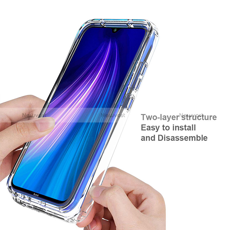 Ultra-thin Transparent Gel Gradient Soft Matte Finish Front and Back Case 360 Degrees Cover for Xiaomi Redmi Note 8 (2021)