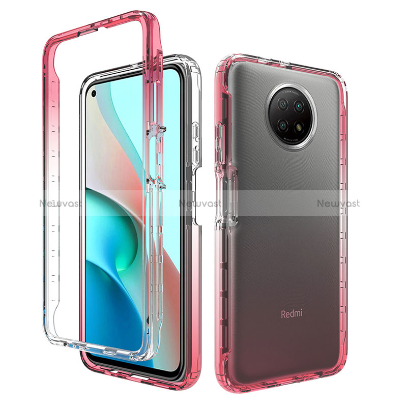 Ultra-thin Transparent Gel Gradient Soft Matte Finish Front and Back Case 360 Degrees Cover for Xiaomi Redmi Note 9 5G