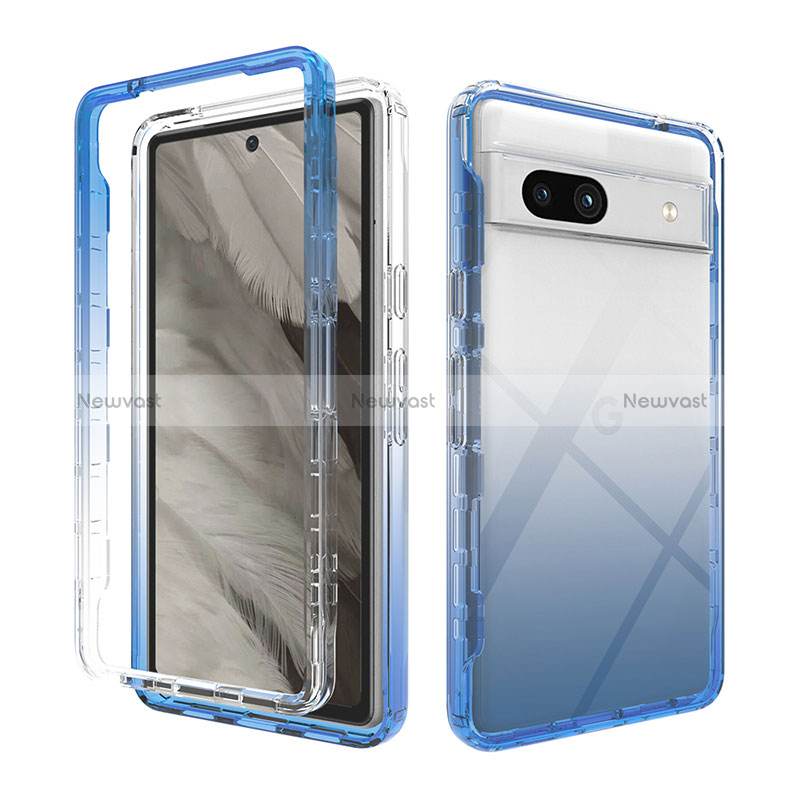 Ultra-thin Transparent Gel Gradient Soft Matte Finish Front and Back Case 360 Degrees Cover JX1 for Google Pixel 7a 5G