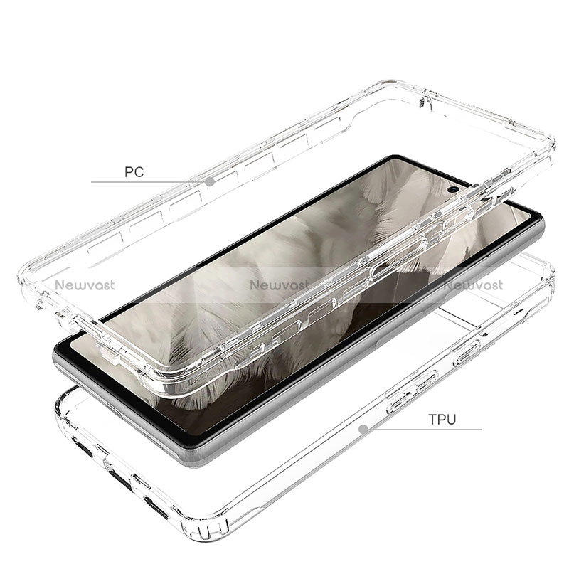 Ultra-thin Transparent Gel Gradient Soft Matte Finish Front and Back Case 360 Degrees Cover JX1 for Google Pixel 7a 5G