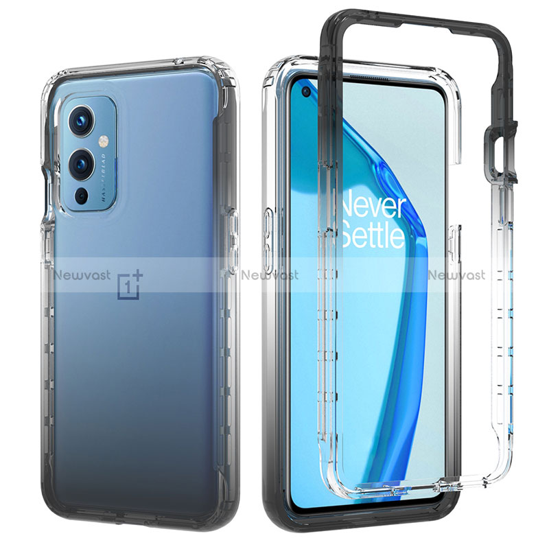 Ultra-thin Transparent Gel Gradient Soft Matte Finish Front and Back Case 360 Degrees Cover JX1 for OnePlus 9 5G