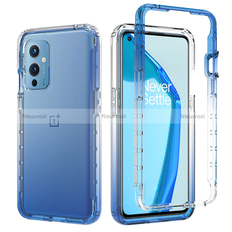 Ultra-thin Transparent Gel Gradient Soft Matte Finish Front and Back Case 360 Degrees Cover JX1 for OnePlus 9 5G