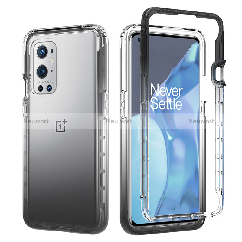 Ultra-thin Transparent Gel Gradient Soft Matte Finish Front and Back Case 360 Degrees Cover JX1 for OnePlus 9 Pro 5G