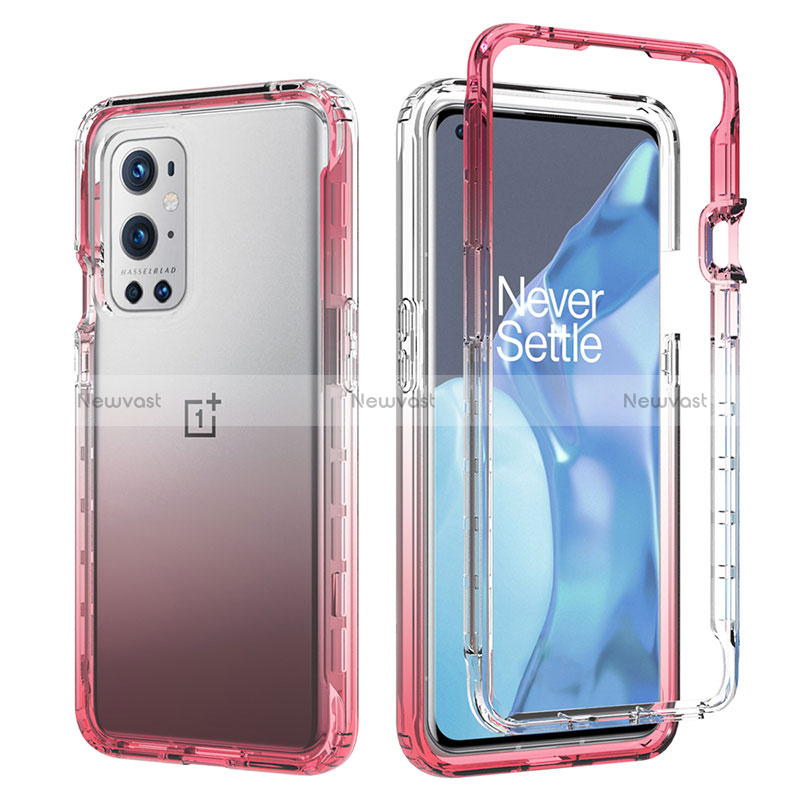 Ultra-thin Transparent Gel Gradient Soft Matte Finish Front and Back Case 360 Degrees Cover JX1 for OnePlus 9 Pro 5G