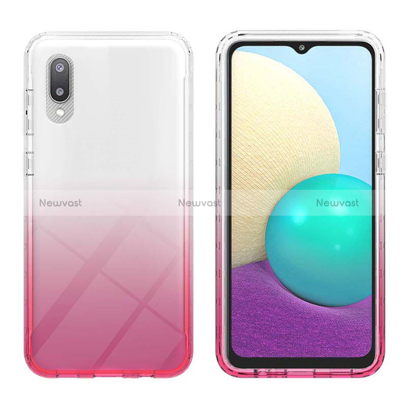 Ultra-thin Transparent Gel Gradient Soft Matte Finish Front and Back Case 360 Degrees Cover JX1 for Samsung Galaxy A02