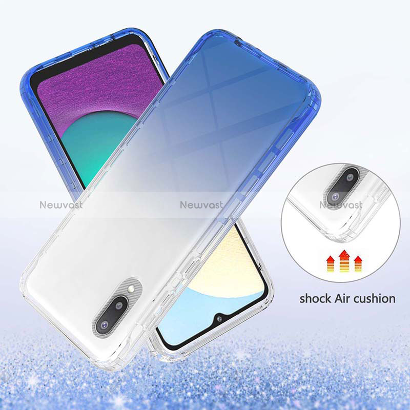 Ultra-thin Transparent Gel Gradient Soft Matte Finish Front and Back Case 360 Degrees Cover JX1 for Samsung Galaxy A02