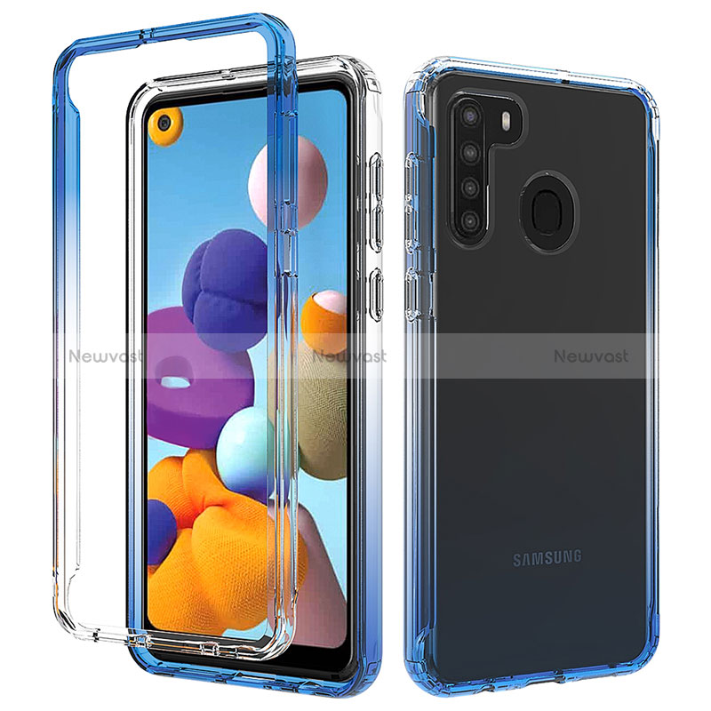 Ultra-thin Transparent Gel Gradient Soft Matte Finish Front and Back Case 360 Degrees Cover JX1 for Samsung Galaxy A21s