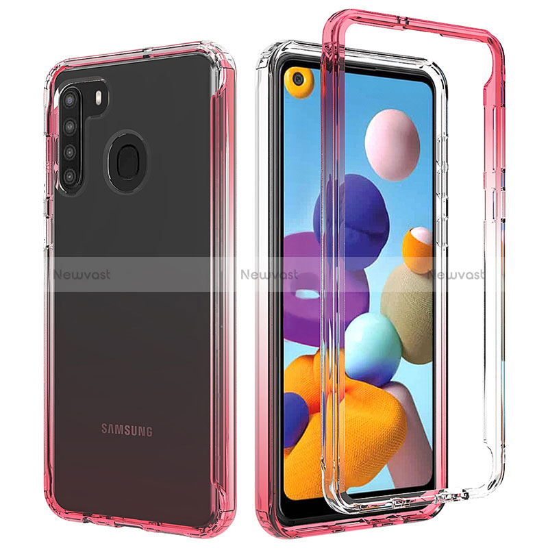 Ultra-thin Transparent Gel Gradient Soft Matte Finish Front and Back Case 360 Degrees Cover JX1 for Samsung Galaxy A21s