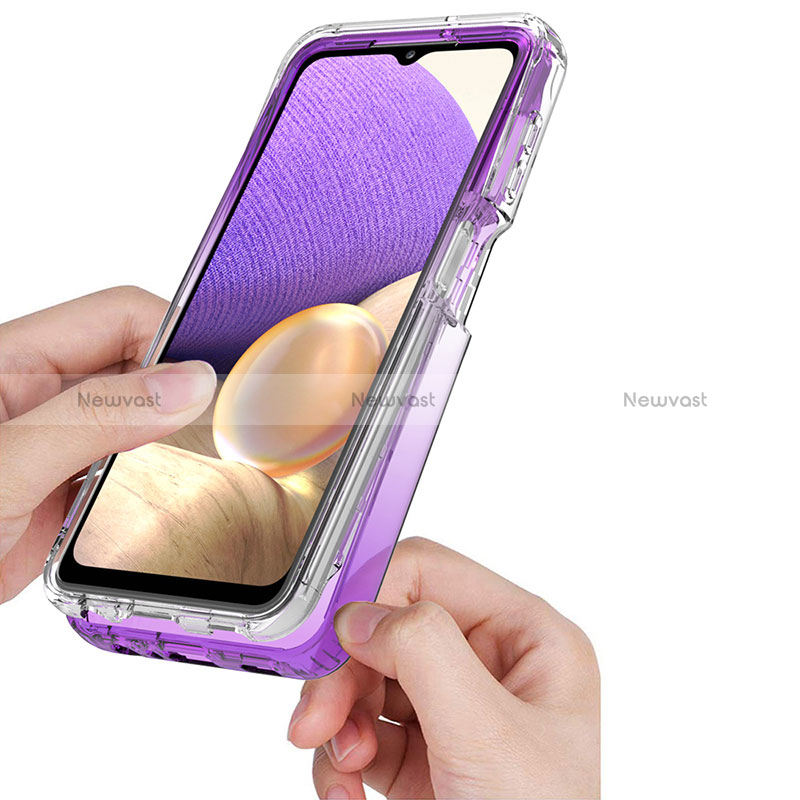 Ultra-thin Transparent Gel Gradient Soft Matte Finish Front and Back Case 360 Degrees Cover JX1 for Samsung Galaxy A32 4G