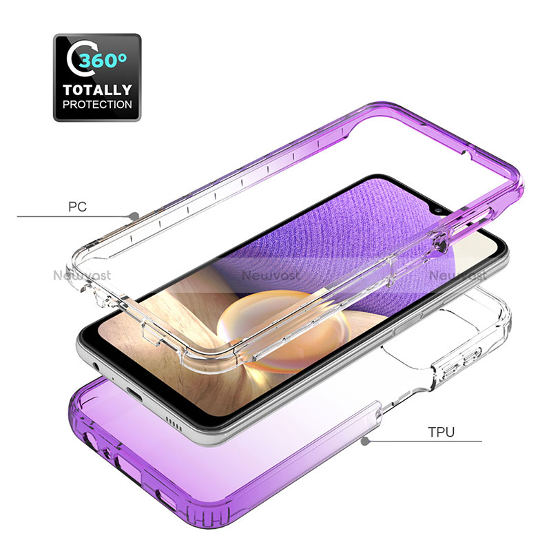 Ultra-thin Transparent Gel Gradient Soft Matte Finish Front and Back Case 360 Degrees Cover JX1 for Samsung Galaxy A32 4G
