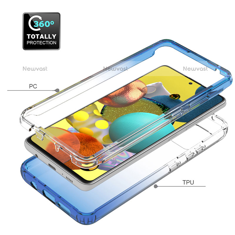 Ultra-thin Transparent Gel Gradient Soft Matte Finish Front and Back Case 360 Degrees Cover JX1 for Samsung Galaxy A51 4G