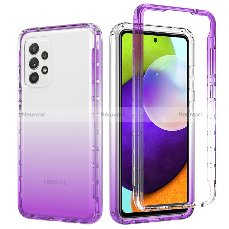 Ultra-thin Transparent Gel Gradient Soft Matte Finish Front and Back Case 360 Degrees Cover JX1 for Samsung Galaxy A52 4G