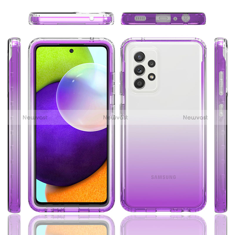 Ultra-thin Transparent Gel Gradient Soft Matte Finish Front and Back Case 360 Degrees Cover JX1 for Samsung Galaxy A52 4G