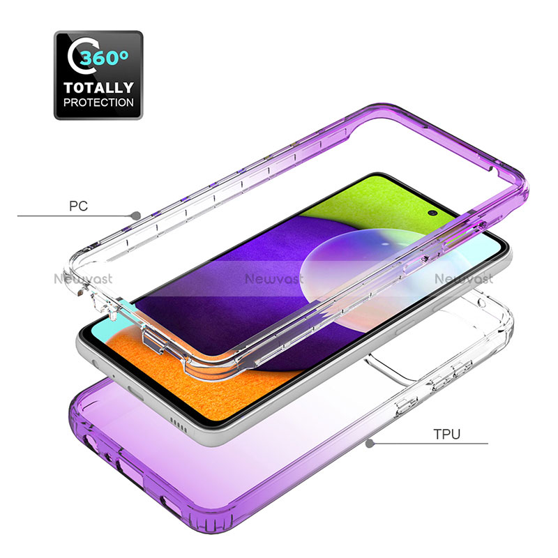 Ultra-thin Transparent Gel Gradient Soft Matte Finish Front and Back Case 360 Degrees Cover JX1 for Samsung Galaxy A52 5G