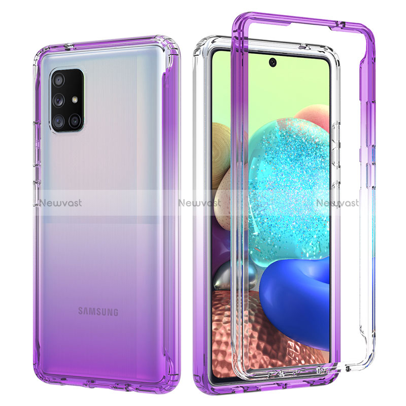 Ultra-thin Transparent Gel Gradient Soft Matte Finish Front and Back Case 360 Degrees Cover JX1 for Samsung Galaxy A71 5G