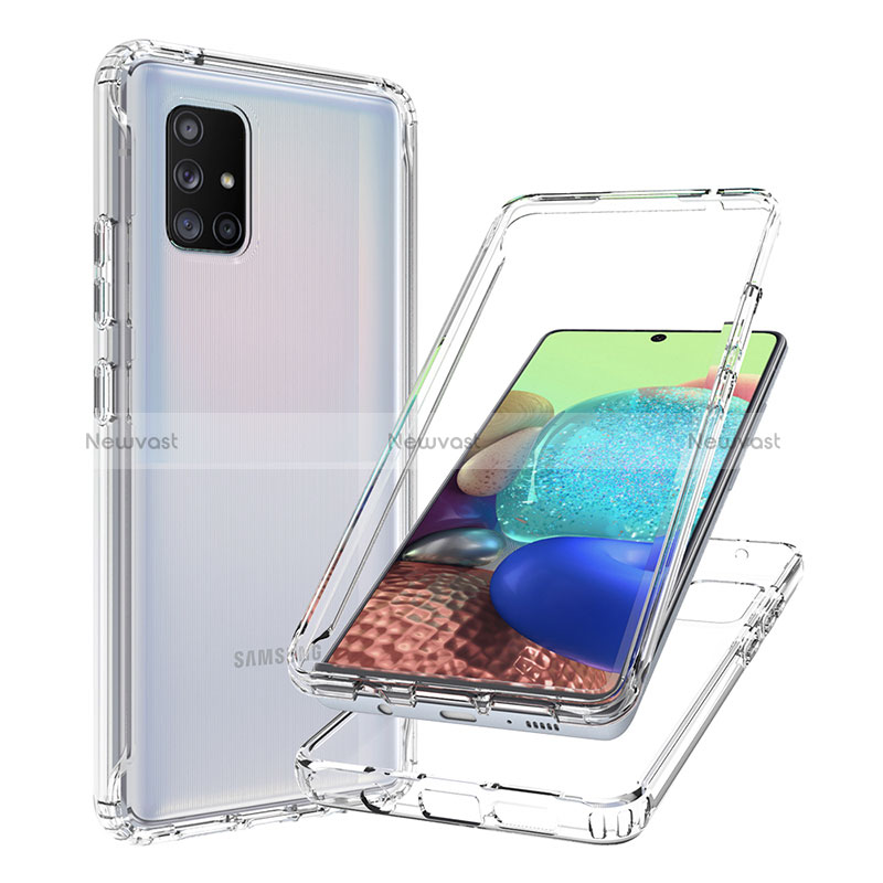 Ultra-thin Transparent Gel Gradient Soft Matte Finish Front and Back Case 360 Degrees Cover JX1 for Samsung Galaxy A71 5G