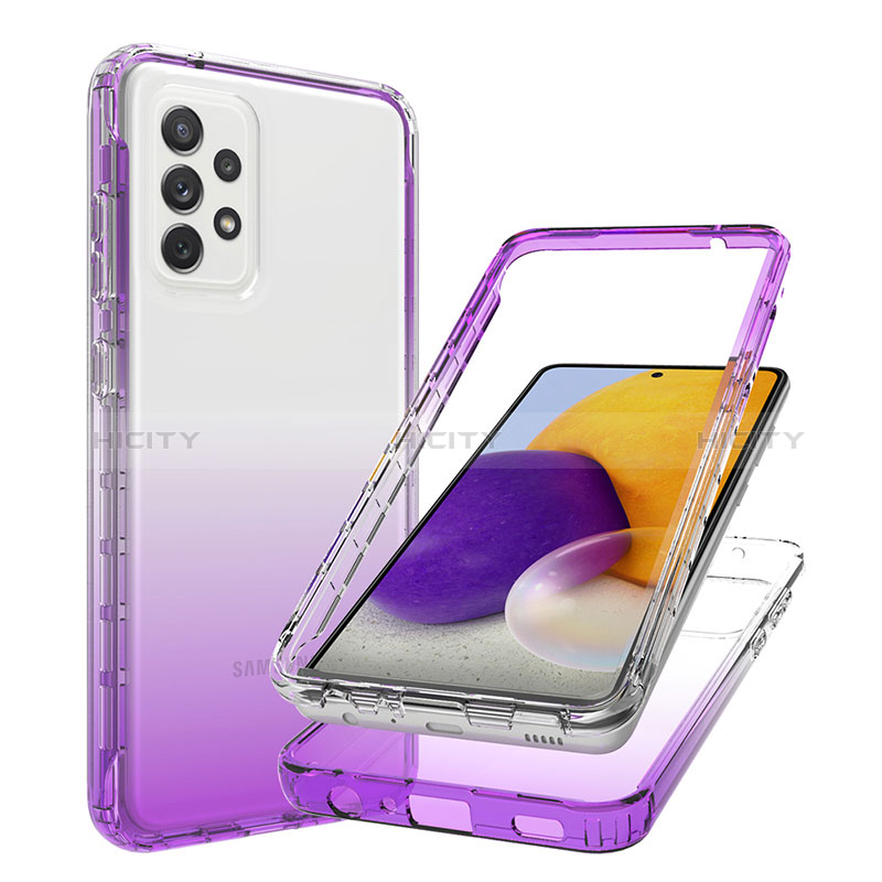 Ultra-thin Transparent Gel Gradient Soft Matte Finish Front and Back Case 360 Degrees Cover JX1 for Samsung Galaxy A72 4G
