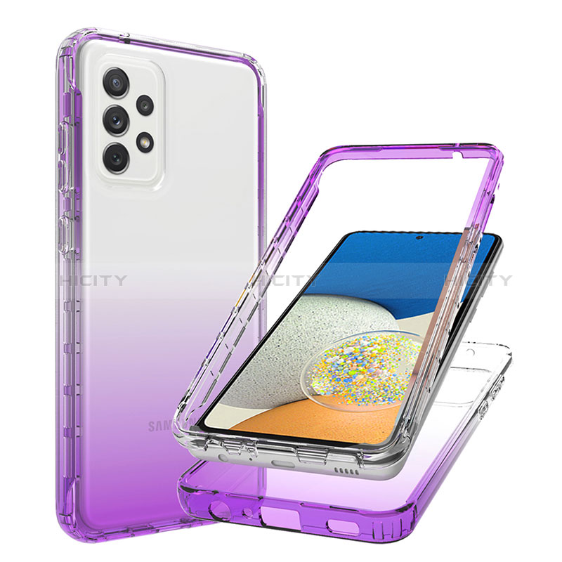 Ultra-thin Transparent Gel Gradient Soft Matte Finish Front and Back Case 360 Degrees Cover JX1 for Samsung Galaxy A73 5G