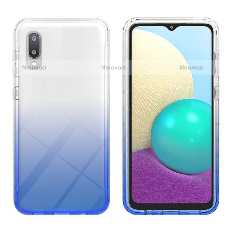 Ultra-thin Transparent Gel Gradient Soft Matte Finish Front and Back Case 360 Degrees Cover JX1 for Samsung Galaxy M02