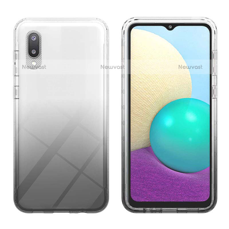 Ultra-thin Transparent Gel Gradient Soft Matte Finish Front and Back Case 360 Degrees Cover JX1 for Samsung Galaxy M02