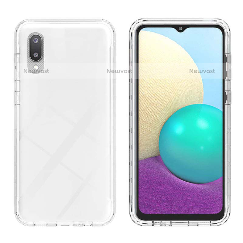 Ultra-thin Transparent Gel Gradient Soft Matte Finish Front and Back Case 360 Degrees Cover JX1 for Samsung Galaxy M02