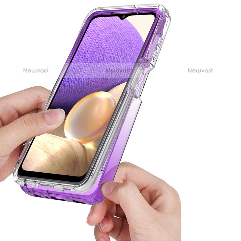 Ultra-thin Transparent Gel Gradient Soft Matte Finish Front and Back Case 360 Degrees Cover JX1 for Samsung Galaxy M32 5G