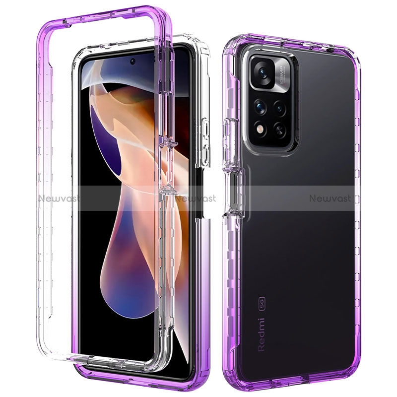 Ultra-thin Transparent Gel Gradient Soft Matte Finish Front and Back Case 360 Degrees Cover JX1 for Xiaomi Poco X4 NFC