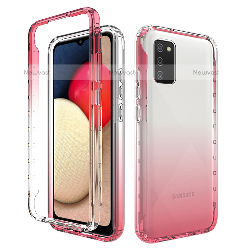 Ultra-thin Transparent Gel Gradient Soft Matte Finish Front and Back Case 360 Degrees Cover JX4 for Samsung Galaxy A02s