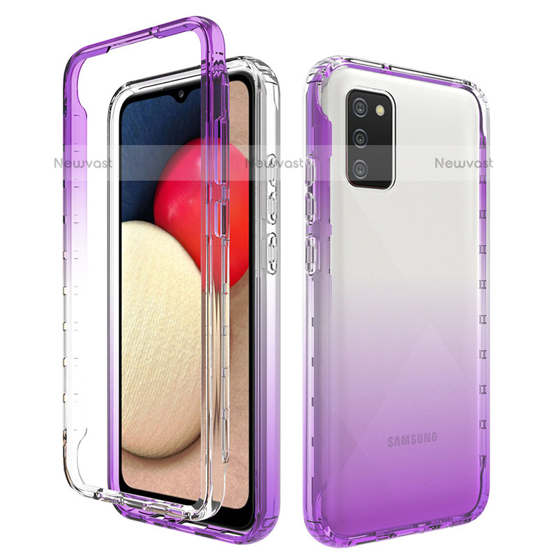Ultra-thin Transparent Gel Gradient Soft Matte Finish Front and Back Case 360 Degrees Cover JX4 for Samsung Galaxy A02s