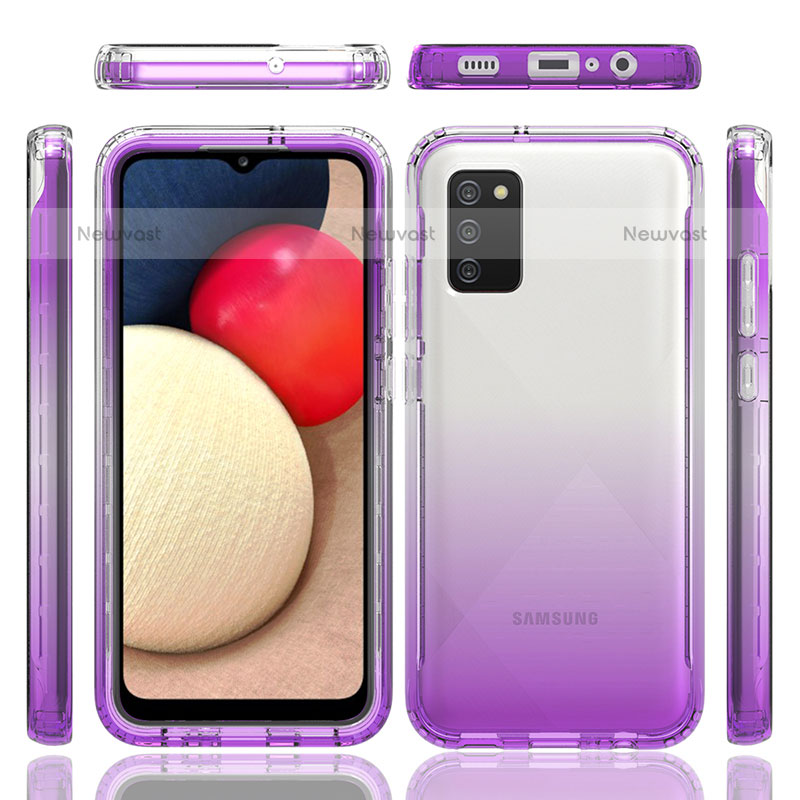 Ultra-thin Transparent Gel Gradient Soft Matte Finish Front and Back Case 360 Degrees Cover JX4 for Samsung Galaxy A02s