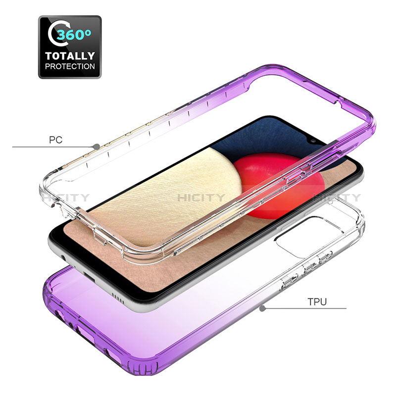 Ultra-thin Transparent Gel Gradient Soft Matte Finish Front and Back Case 360 Degrees Cover JX4 for Samsung Galaxy A03s