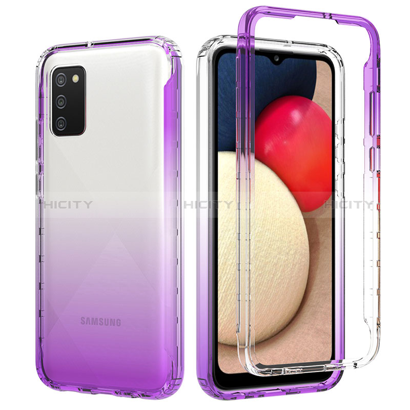 Ultra-thin Transparent Gel Gradient Soft Matte Finish Front and Back Case 360 Degrees Cover JX4 for Samsung Galaxy A03s