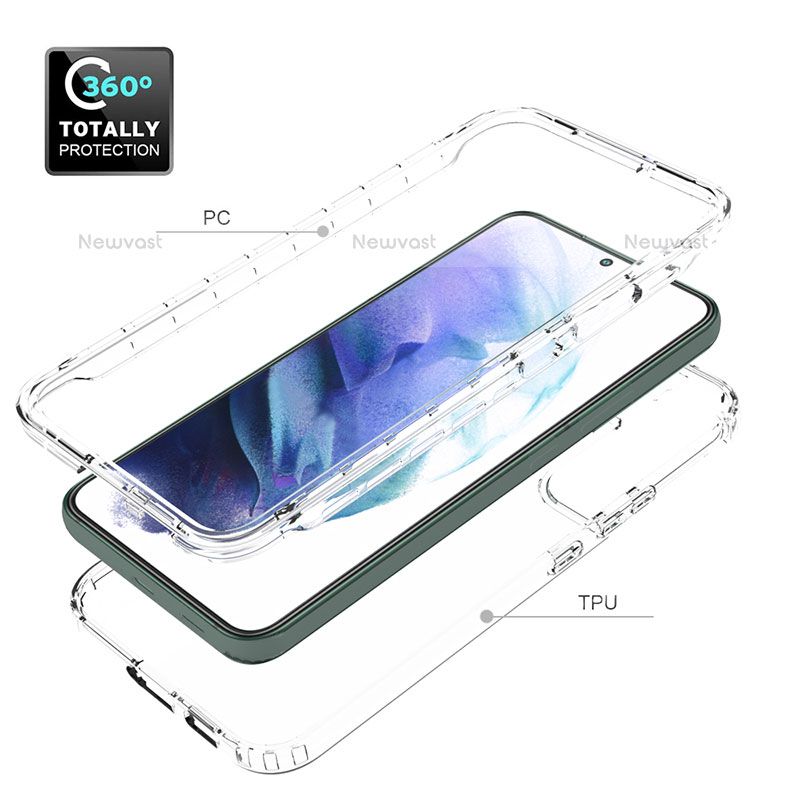 Ultra-thin Transparent Gel Gradient Soft Matte Finish Front and Back Case 360 Degrees Cover M01 for Samsung Galaxy S21 5G