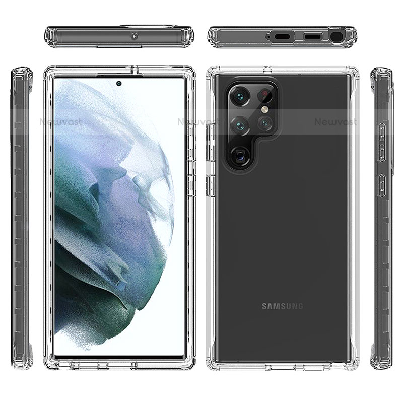 Ultra-thin Transparent Gel Gradient Soft Matte Finish Front and Back Case 360 Degrees Cover M01 for Samsung Galaxy S21 Ultra 5G