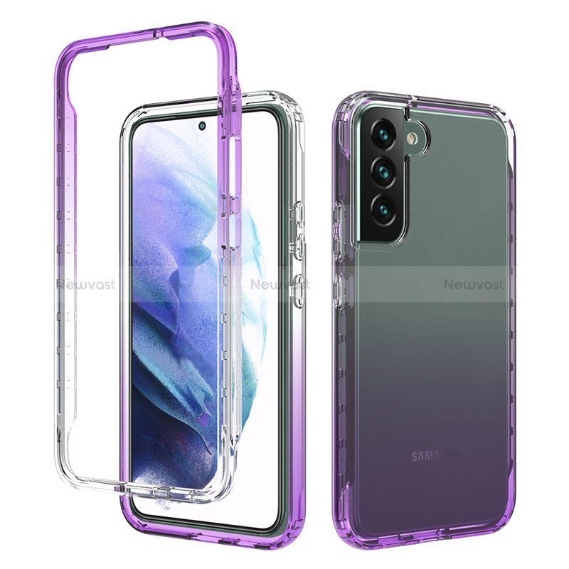 Ultra-thin Transparent Gel Gradient Soft Matte Finish Front and Back Case 360 Degrees Cover M01 for Samsung Galaxy S22 Plus 5G