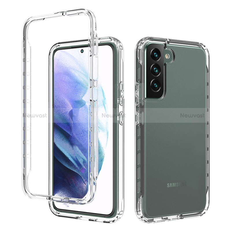 Ultra-thin Transparent Gel Gradient Soft Matte Finish Front and Back Case 360 Degrees Cover M01 for Samsung Galaxy S22 Plus 5G Clear