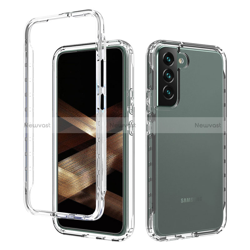 Ultra-thin Transparent Gel Gradient Soft Matte Finish Front and Back Case 360 Degrees Cover M01 for Samsung Galaxy S24 5G Clear