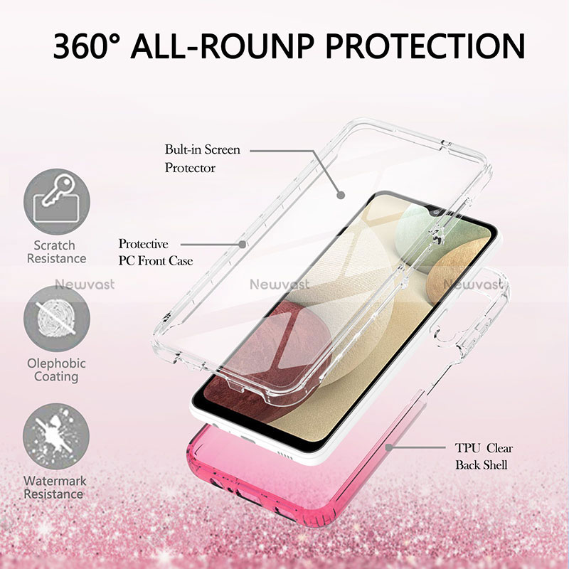 Ultra-thin Transparent Gel Gradient Soft Matte Finish Front and Back Case 360 Degrees Cover YB1 for Samsung Galaxy A12 5G