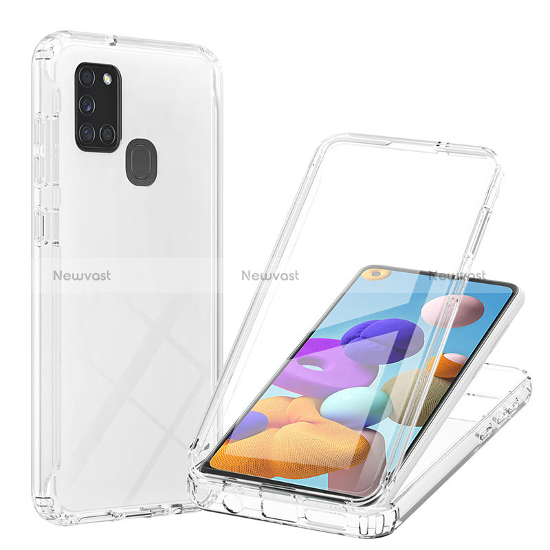 Ultra-thin Transparent Gel Gradient Soft Matte Finish Front and Back Case 360 Degrees Cover YB1 for Samsung Galaxy A21s