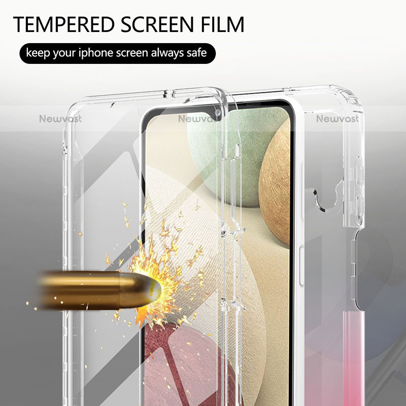 Ultra-thin Transparent Gel Gradient Soft Matte Finish Front and Back Case 360 Degrees Cover YB1 for Samsung Galaxy F12