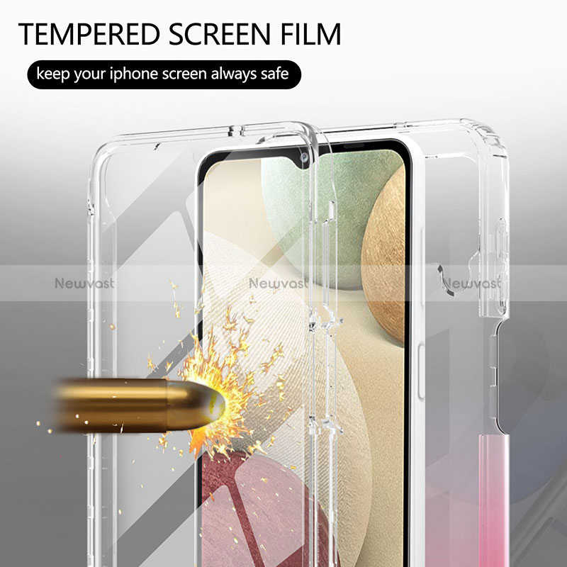 Ultra-thin Transparent Gel Gradient Soft Matte Finish Front and Back Case 360 Degrees Cover YB1 for Samsung Galaxy M12