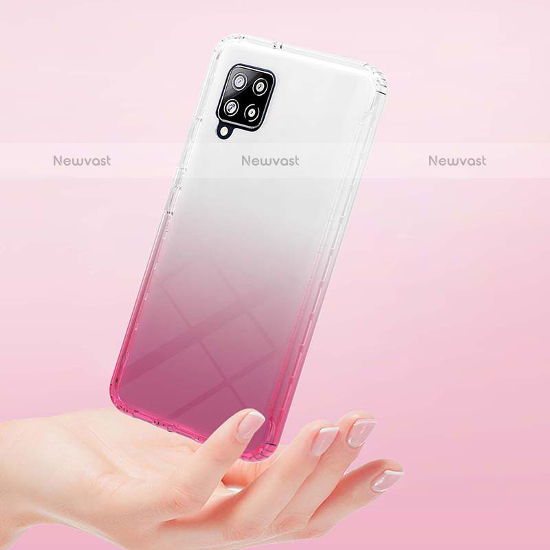 Ultra-thin Transparent Gel Gradient Soft Matte Finish Front and Back Case 360 Degrees Cover YB2 for Samsung Galaxy A42 5G