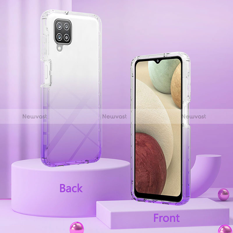 Ultra-thin Transparent Gel Gradient Soft Matte Finish Front and Back Case 360 Degrees Cover YB2 for Samsung Galaxy M12