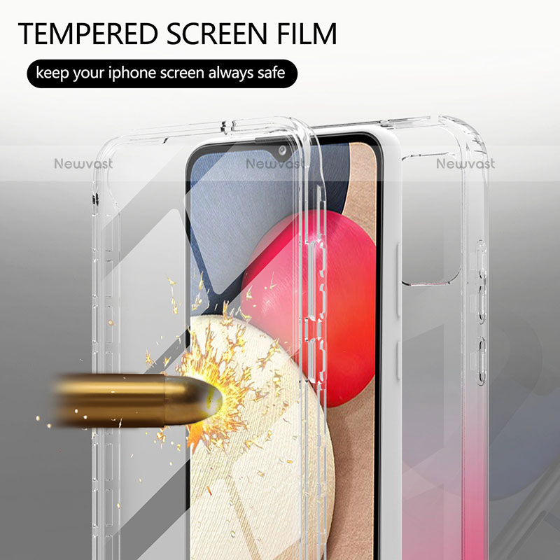Ultra-thin Transparent Gel Gradient Soft Matte Finish Front and Back Case 360 Degrees Cover ZJ1 for Samsung Galaxy A02s