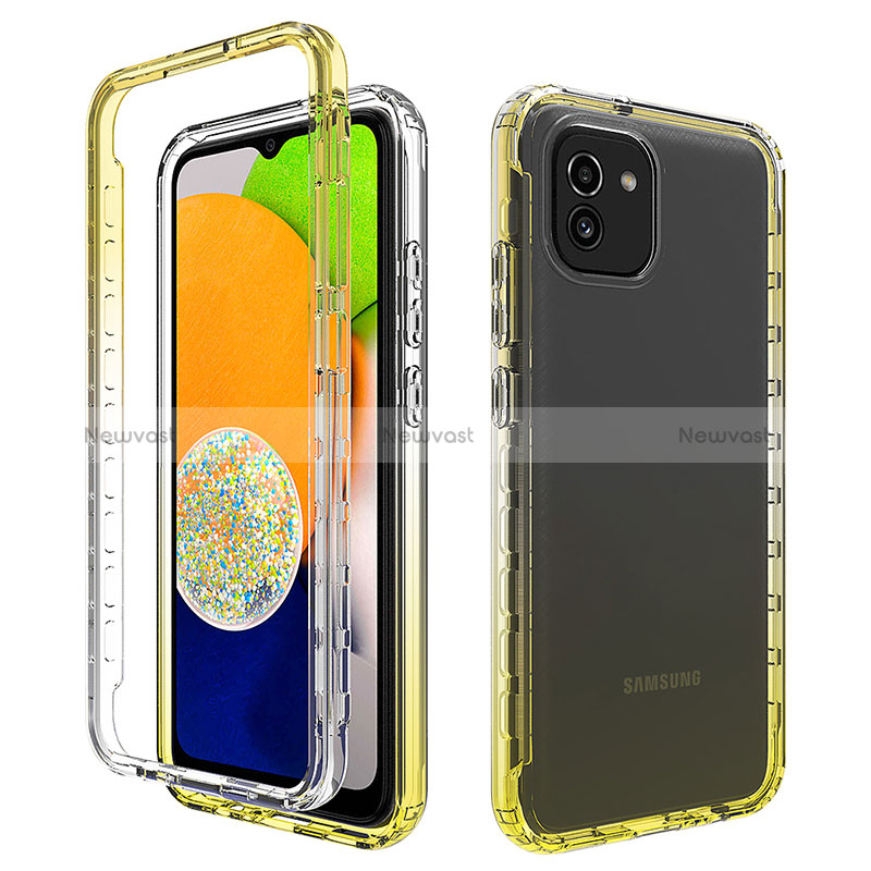 Ultra-thin Transparent Gel Gradient Soft Matte Finish Front and Back Case 360 Degrees Cover ZJ1 for Samsung Galaxy A03